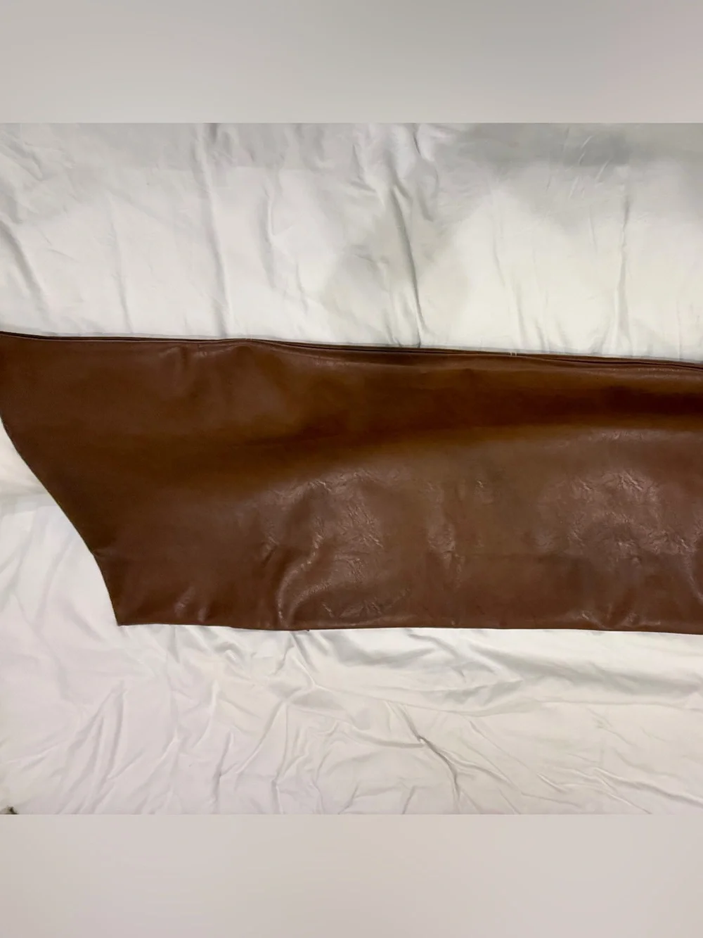 Brown  Long Lumbar Faux Leather Body Decorative Throw Pillow Cover 21x54 Inch